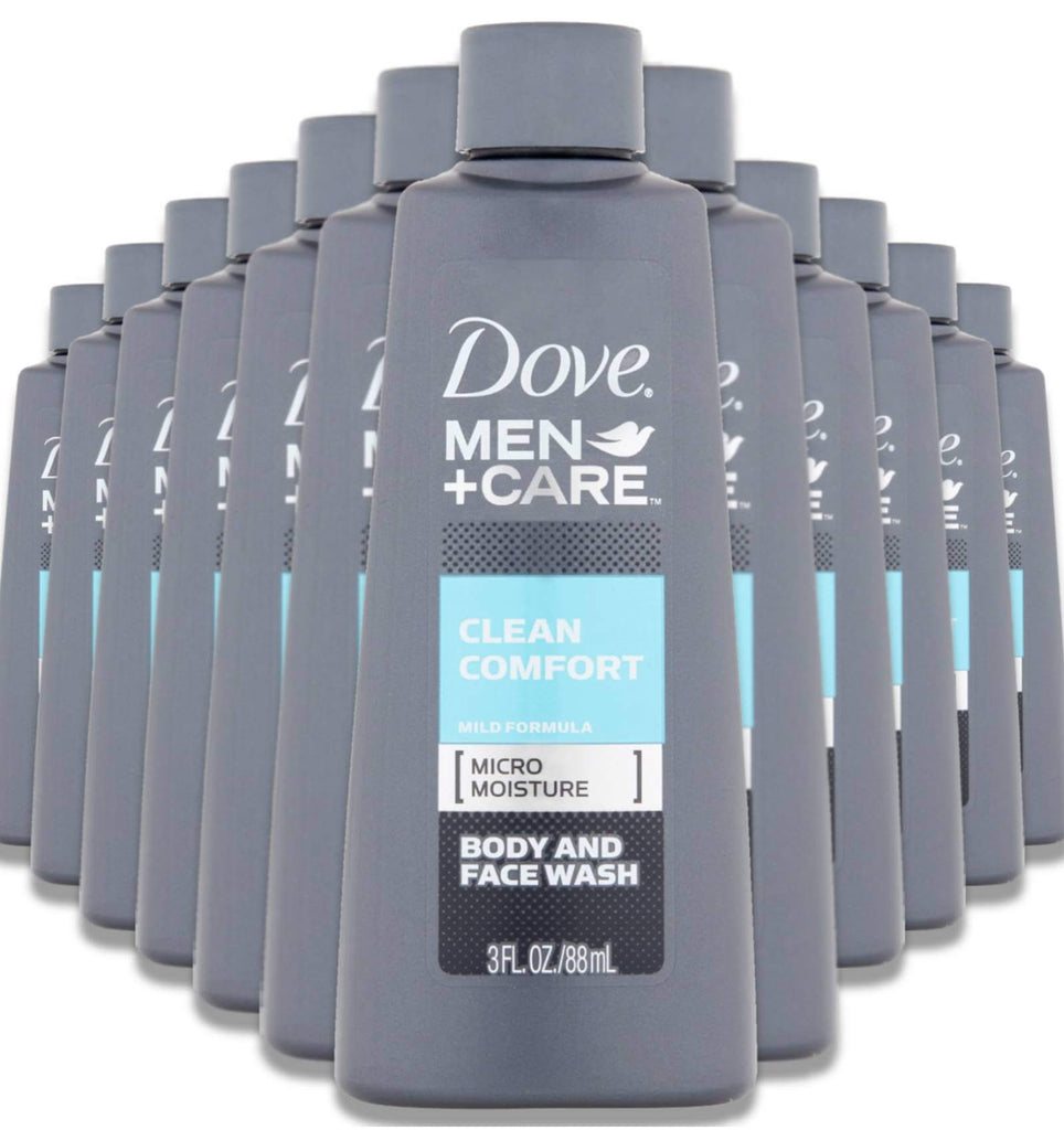 Dove Care Body and Face Wash, Clean Comfort for Men - 3 oz - 24 Pack Contarmarket