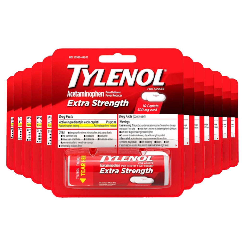  Tylenol Extra Strength Caplets 500mg - 10ct  Bulk Contarmarket