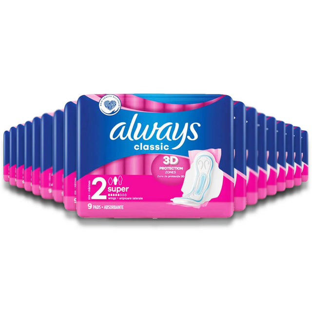 Always Classic Super Pads - 9 Ct - 16 Pack Contarmarket