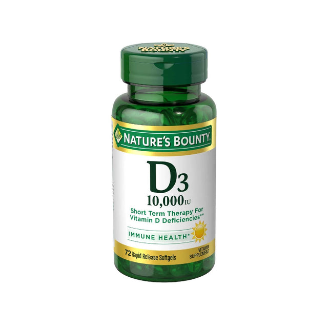 Nature's Bounty Vitamin D3 - 250mcg/10.000Iu - 72 Softgels - 12 Pack