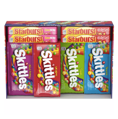 Starburst and Skittles Chewy Candy Variety Box 62.79 oz. 30 ct. (6811680243868)