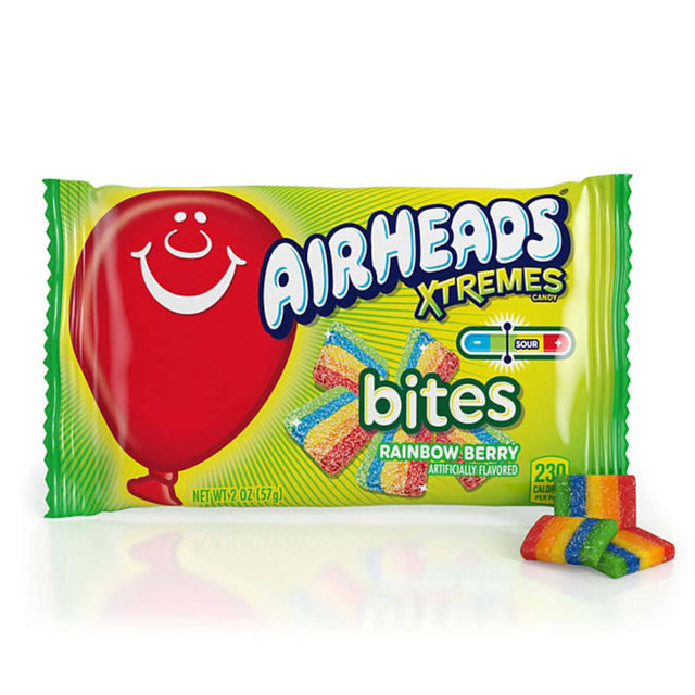 Airheads Xtremes Bites Rainbow Berry - 2 Oz - 18 Ct Contarmarket