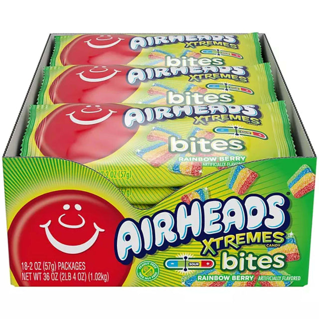 Airheads Xtremes Bites Rainbow Berry - 2 Oz - 18 Ct Contarmarket