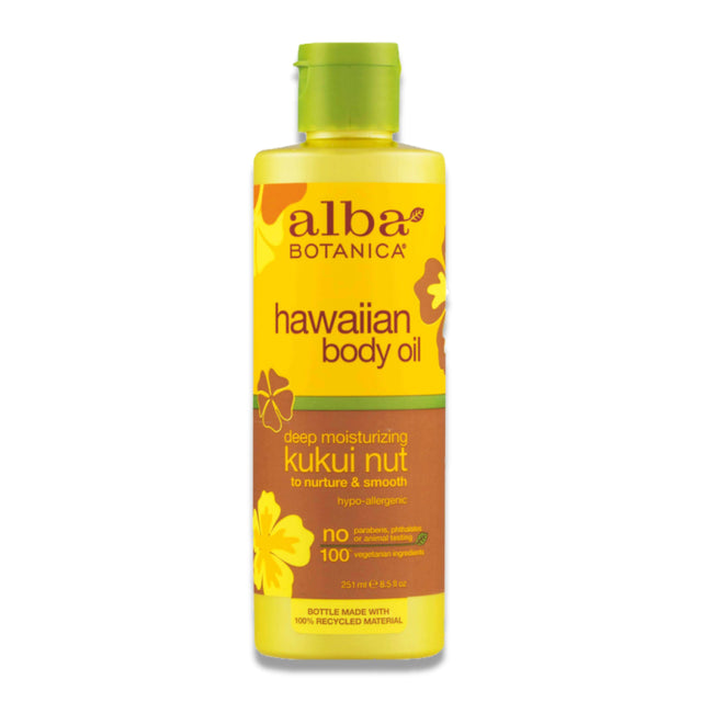 Alba Botanica - Hawaiian Body Oil Kukui Nut, Body Oil - 8.5 Oz - 6 Pack