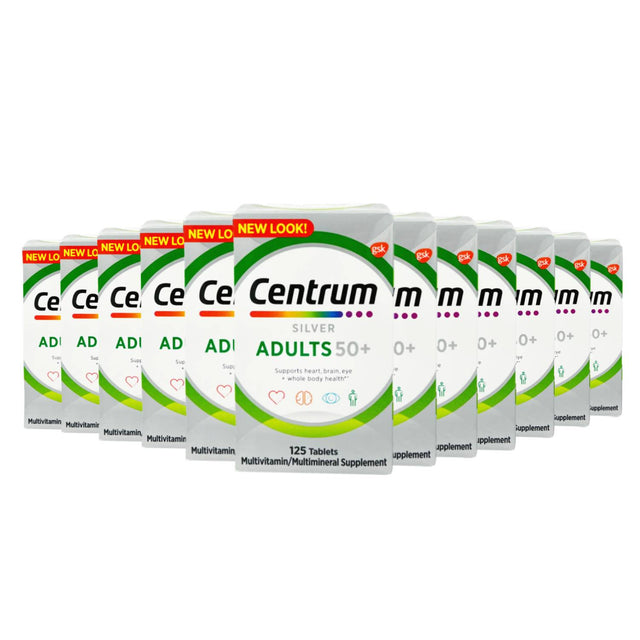 Centrum Silver Multivitamin for Adults Plus Supplement - 125 Count each- 12 Pack