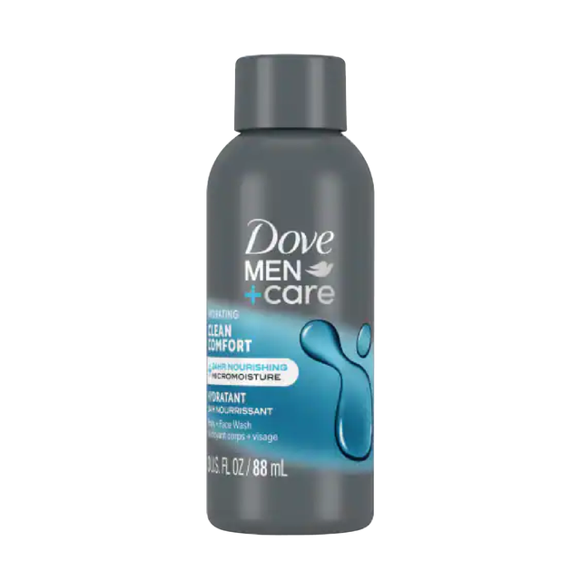 Dove - Care Body and Face Wash, Clean Comfort for Men - 3 oz - 24 Pack - Travel Size