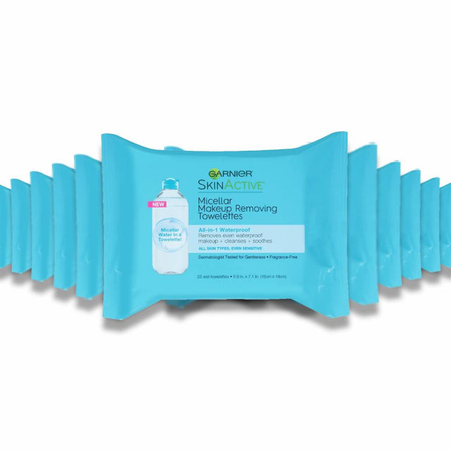 Garnier - SkinActive Micellar Makeup Removing Towelettes All in 1 Waterproof - 25 Ct - 24 Pack