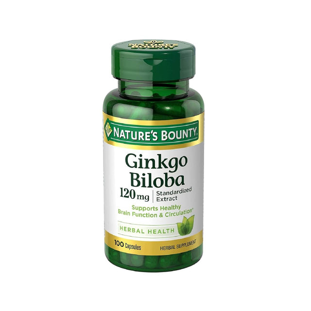 Nature's Bounty, Ginkgo Biloba, 120 mg, 100 Capsules -12 Pack