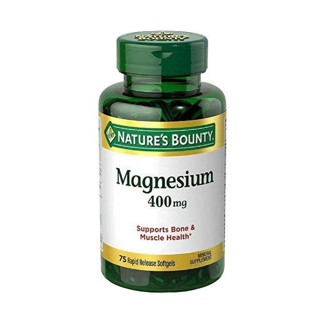 Nature's Bounty Magnesium 400 Mg - 75 Softgels - 12 Pack