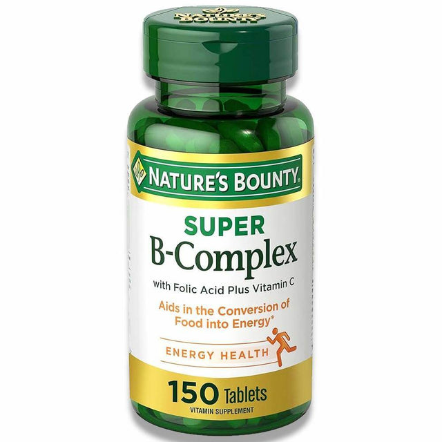 Nature's Bounty Super B Complex with Vitamin C & Folic Acid - 150 Tablets - 12 Pack Contarmarket