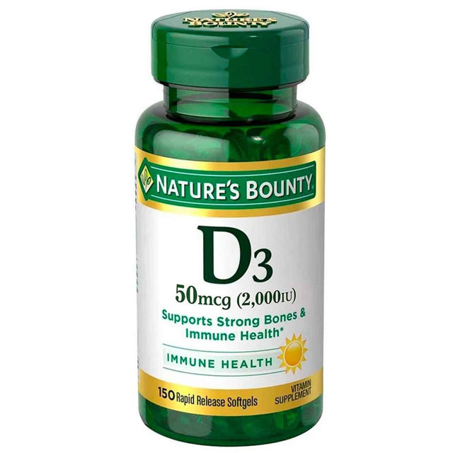 Nature's Bounty Vitamin D3 - 50mcg/2.000Iu - 150 Softgels - 12 Pack