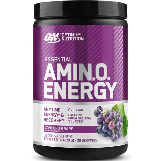 Optimum Nutrition Amino Energy Pre Workout Concord Grape - 9.5 Oz - 6 Pack Contarmarket