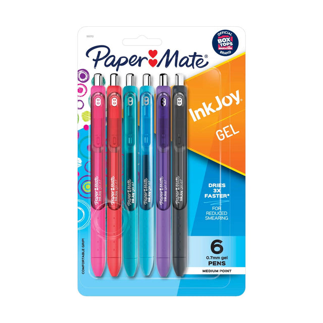 Paper Mate Inkjoy Gel Pens .7mm 6 Ct ea - Assorted- 12 Pack