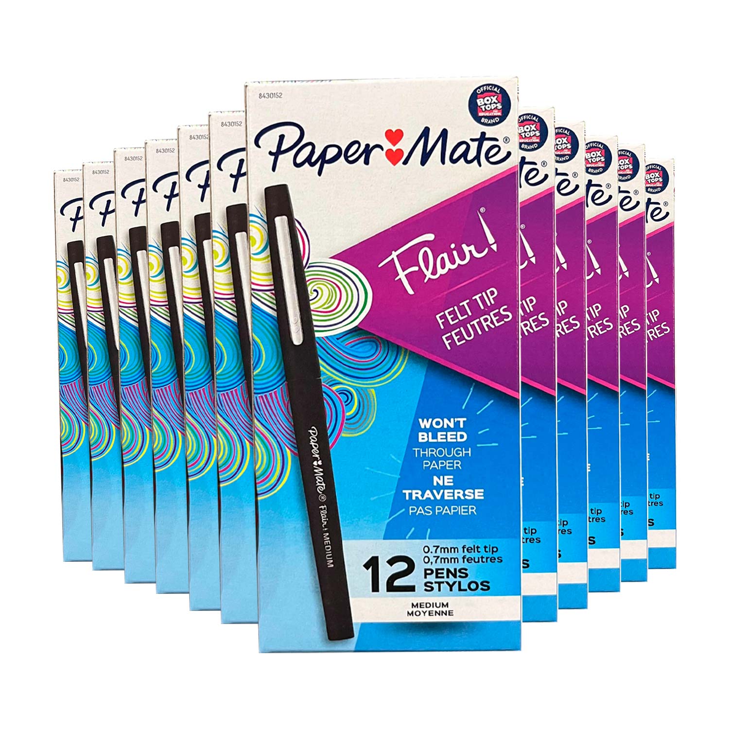 Paper Mate Flair Pen Box of 12, Black