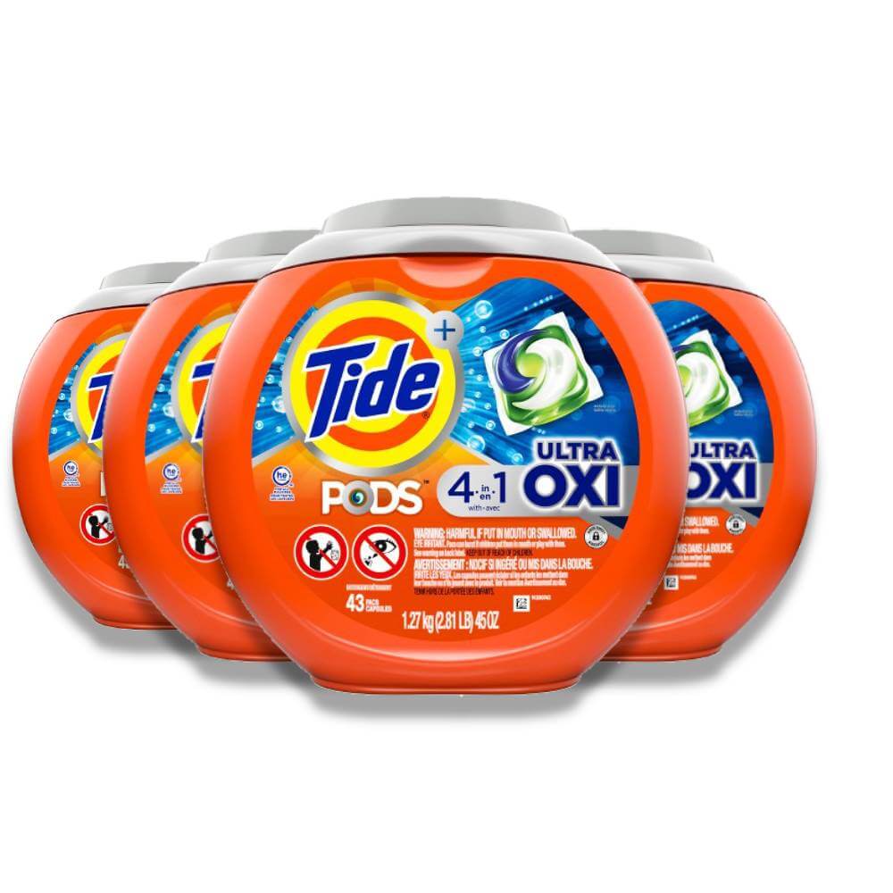 Tide Pods Ultra Oxi Laundry Detergent - 43 Count - 4 Pack Contarmarket