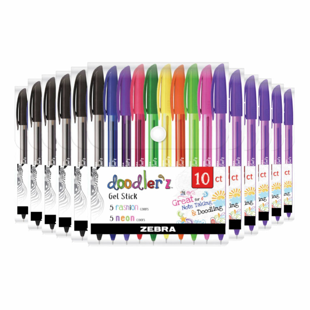 Zebra Doodler'z Gel Stick Pen Set - 10 ct - 12 Pack Contarmarket